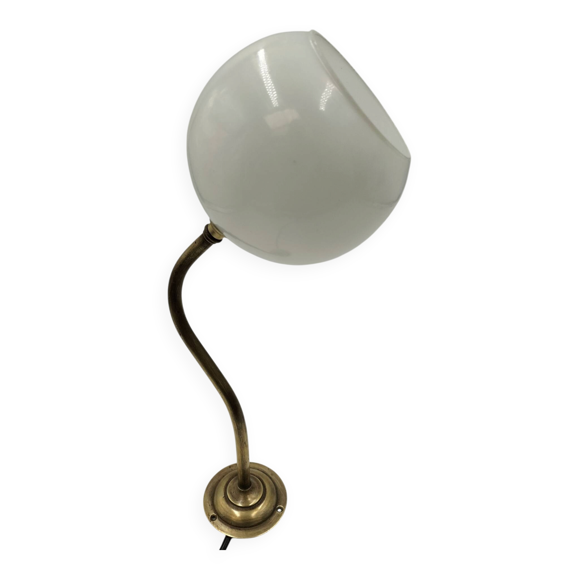 Brass and glass wall light