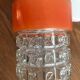 Vintage Glass Globe Pendant 70' Orange Band Electrical System New