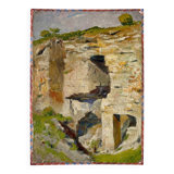 Oil painting on canvas "House and Cliff" No. 21
