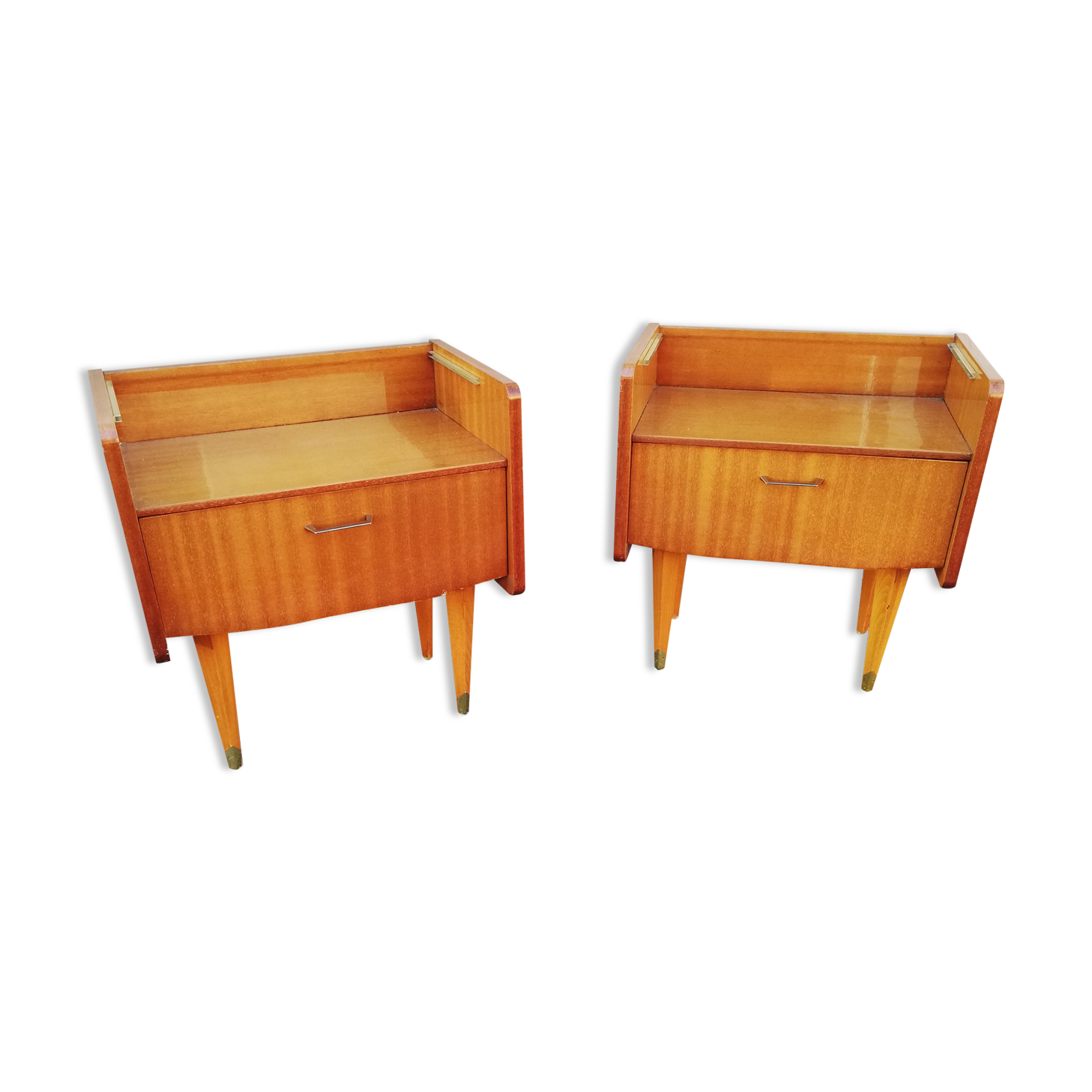 Pair of vintage bedside tables 1 flap