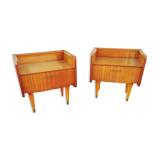 Pair of vintage bedside tables 1 flap