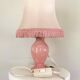 Vintage pink alabaster bedside lamp