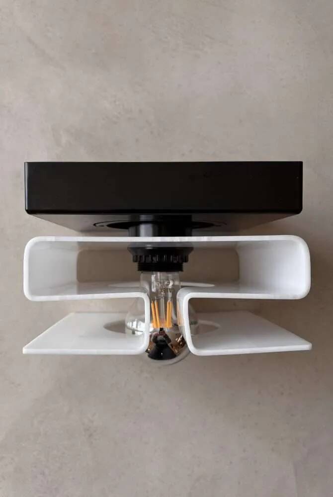 1970s plexiglass wall light