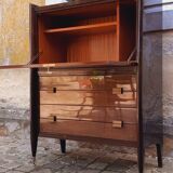 Vintage 60s mahogany secretary from Mobilor
