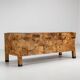 Werner Neumann sculptural birchwood sofa in birch bark and leather, The Netherlands