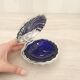 Stainless steel shell-shaped butter dish and its blue bowl