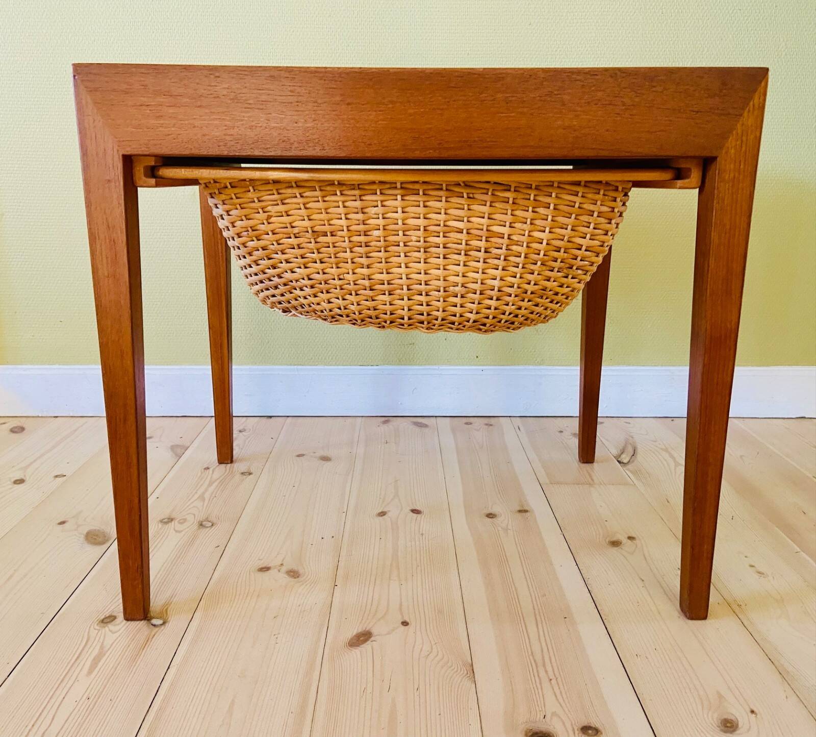 Vintage Danish teak sewing table by Severin Hansen for Haslev Furniture 1960