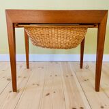 Vintage Danish teak sewing table by Severin Hansen for Haslev Furniture 1960