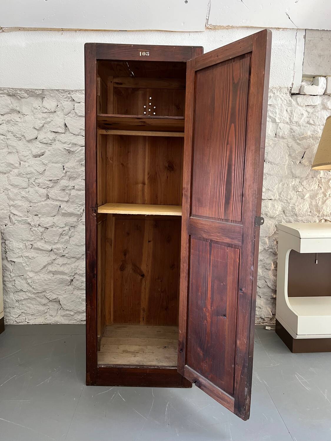 Old wooden school locker room