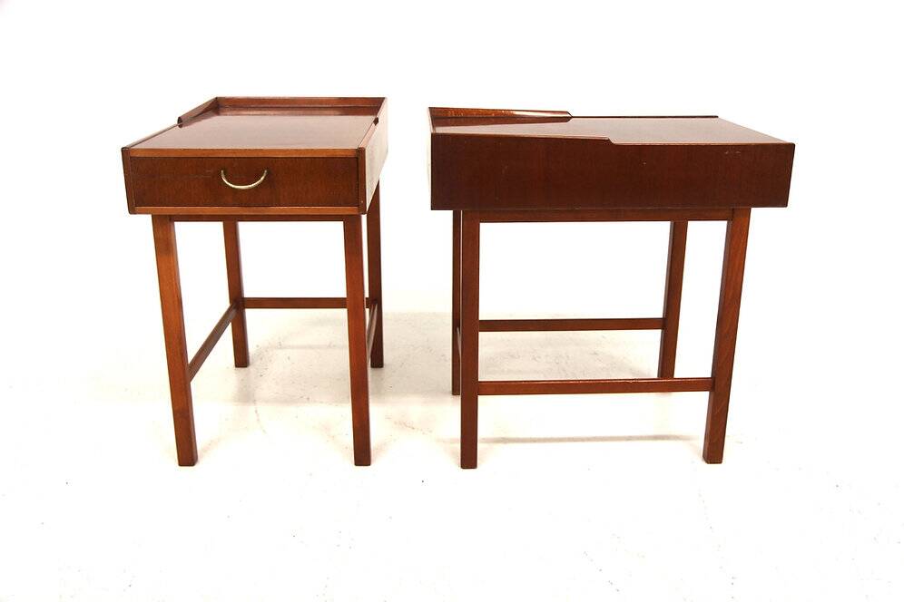 Set of 2 mahogany bedside tables, Sweden, 1960