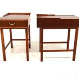 Set of 2 mahogany bedside tables, Sweden, 1960