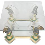Vintage coffee table with eagles.