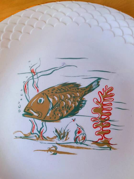 Fish plates in Limoges porcelain