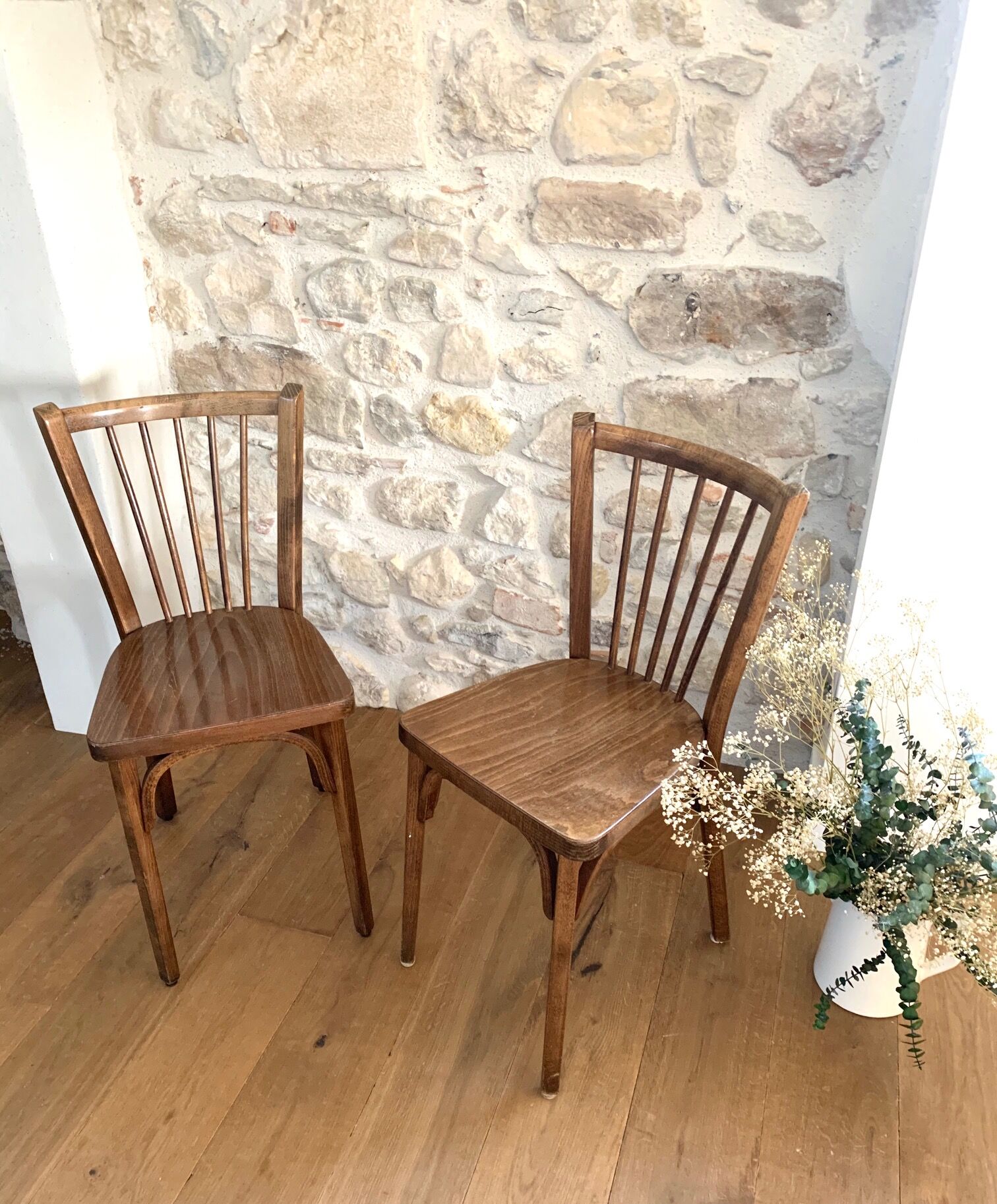 Pair of Baumann bistro chairs