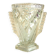 Vase losange art déco, cristal de bohême marqué "Tchécoslovaquie", décor géométrique