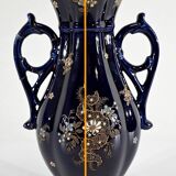 Midnight blue earthenware vase, "fives lille" - early twentieth century