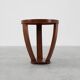 Table d'appoint Art Déco en bois et plateau plaqué façon échiquier, France vers 1940