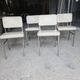 4 chrome metal chairs with faux leather from the 1970s.