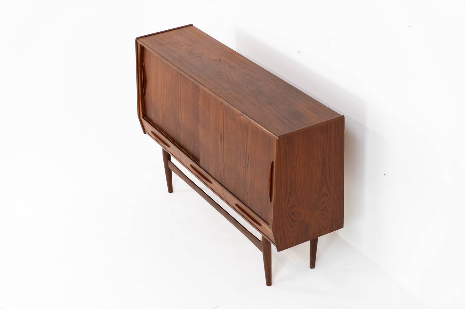 Teak highboard by Jensen & Mølholm (Denmark, 1960s).