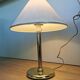 Vintage Brass Table Lamp with Fabric Shade, Mid-Century Bedside Light