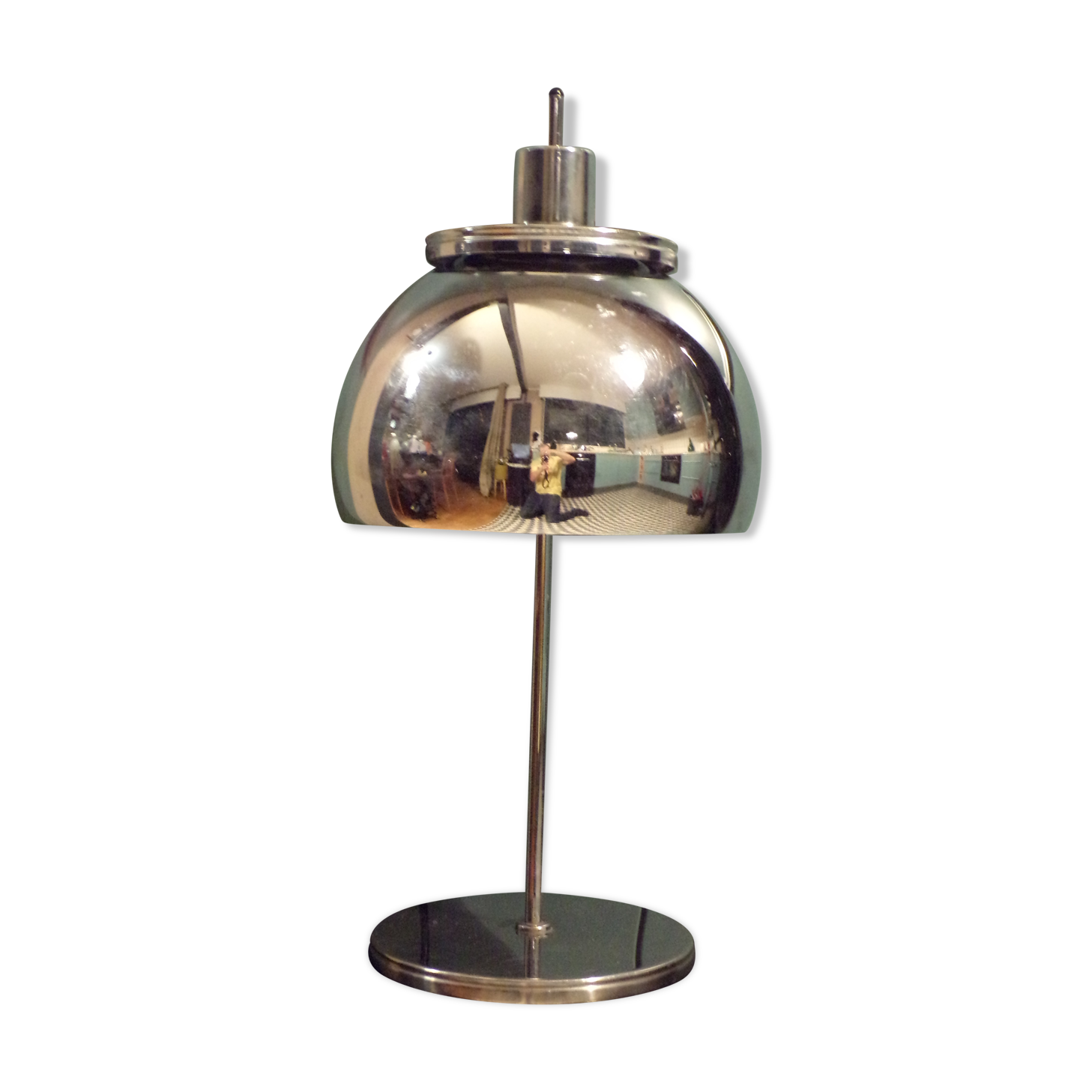 Chrome metal mushroom lamp