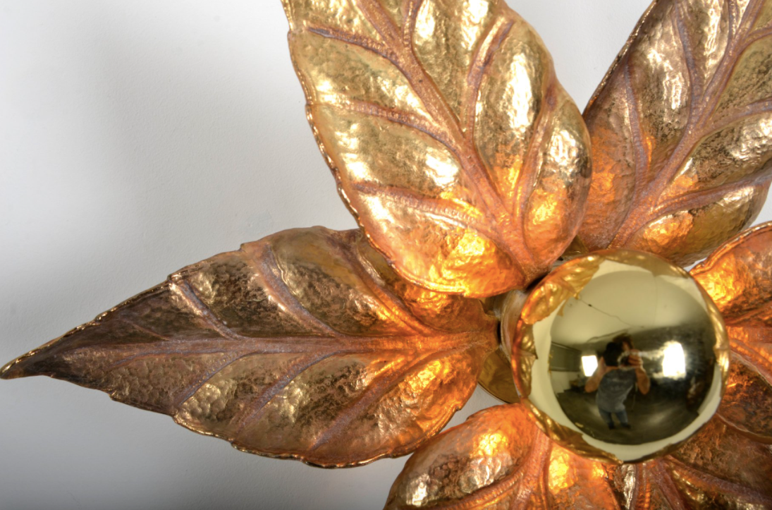 Massive Lighting 1970 Brass Willy Daro Flower Applique