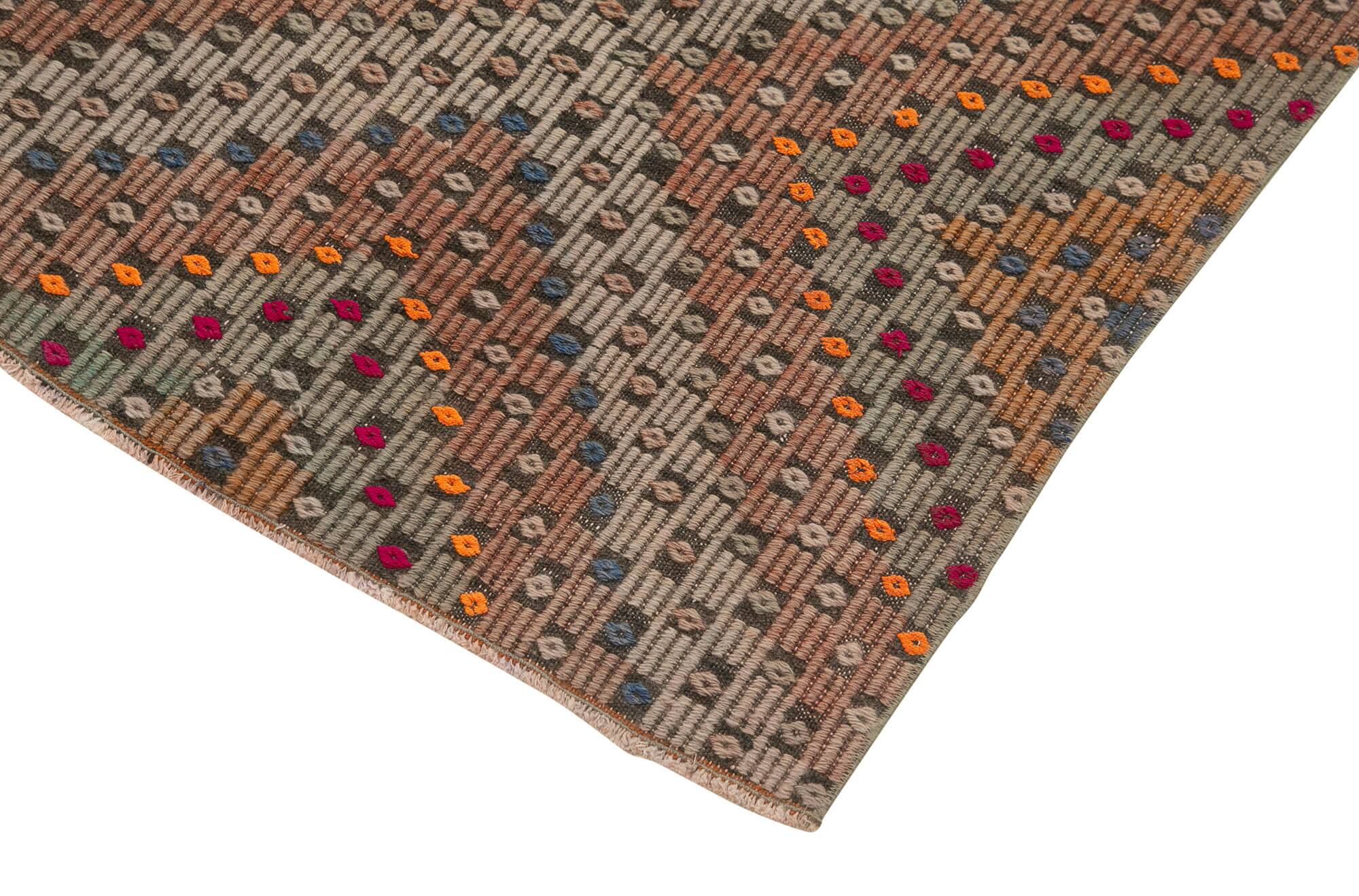 Turkish Handmade Vintage Anatolian Kilim 102 cm x 338 cm