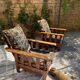 2 Armchairs with 2 Persian cushions