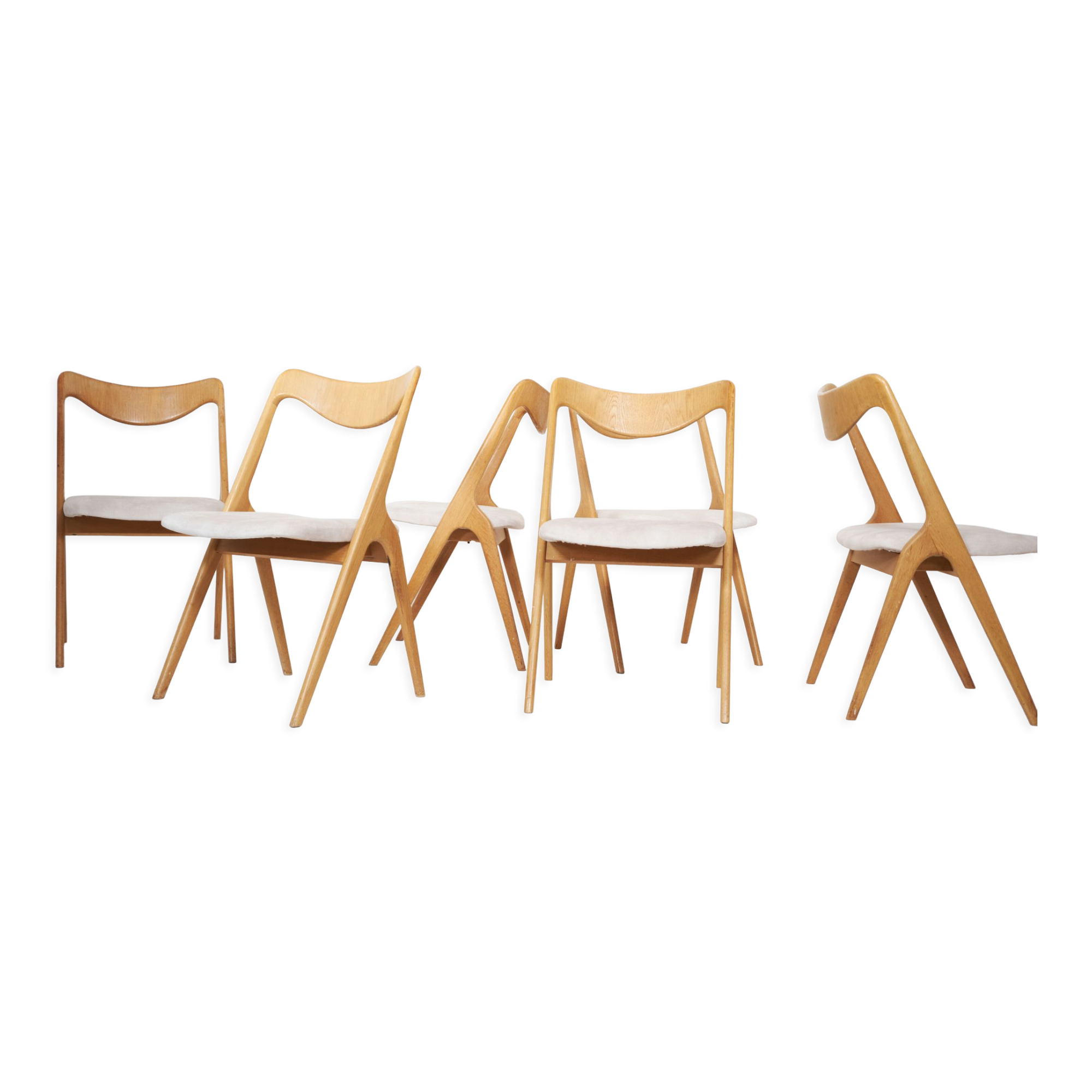 Set of 6 oak chairs by Albin Johansson & Sons 1960