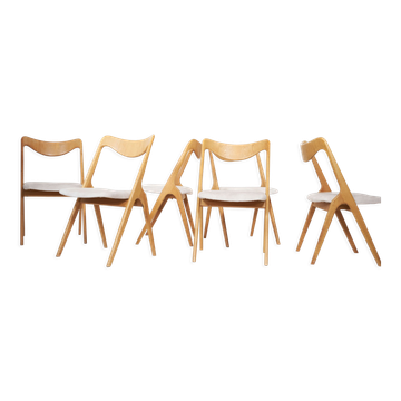 Set of 6 oak chairs by Albin Johansson & sons 1960