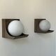 Pair of vintage wall lights, RAAK W1804, brown Bakelite and opaline, Netherlands