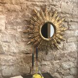 Miroir soleil bois