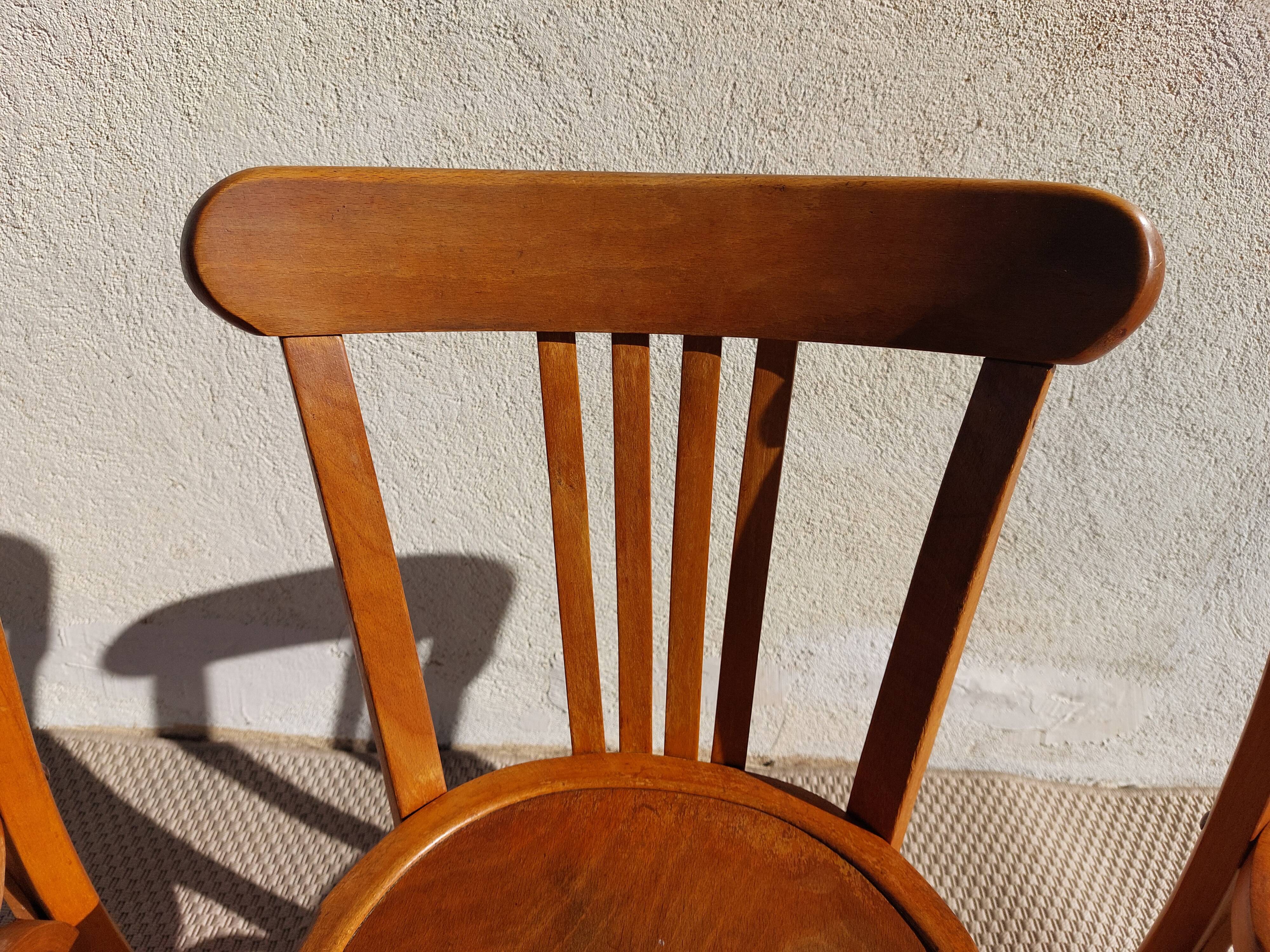 3 Luterma bistro chairs, medium oak finish