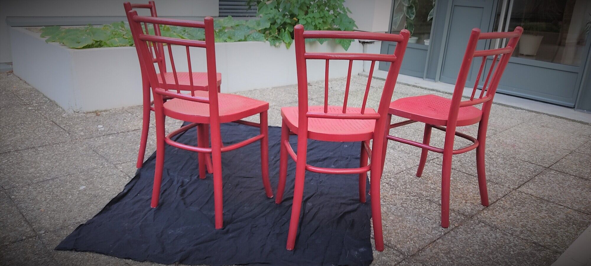 4 antique thonet bistro chairs made in czechoslovakia, years: 1922-1940.