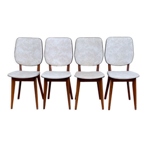 Chaises scandinaves skaï et bois