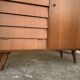Vintage secretary cabinet with compass feet 1960