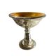Coupe en verre mercurisé & doré dit "sulfure" soufflé, décor floral gravé à
