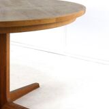 Bernhard Pedersen and Son oak round 2x extendable dining table 'Bogvad'