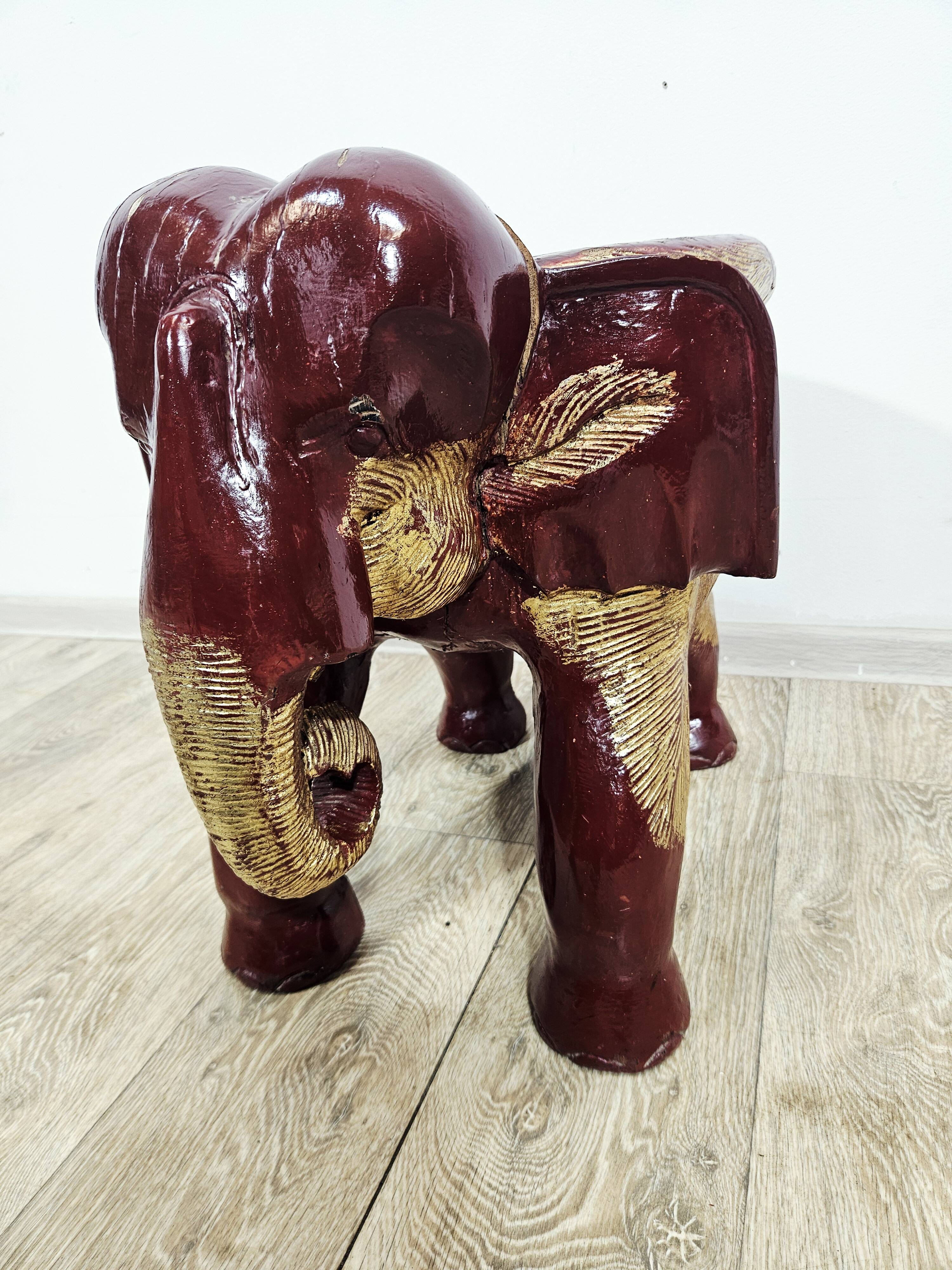 Antique elephant xl side stool / 19th century / unique boho chic piece.