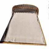 Rattan bed 2 people with metal box spring