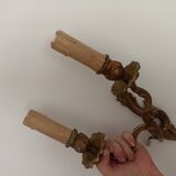Brass candlestick wall lamps