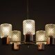 Mid-Century Chandelier in Chrome, Steel, Copper, and Glass, Czech, 1960s