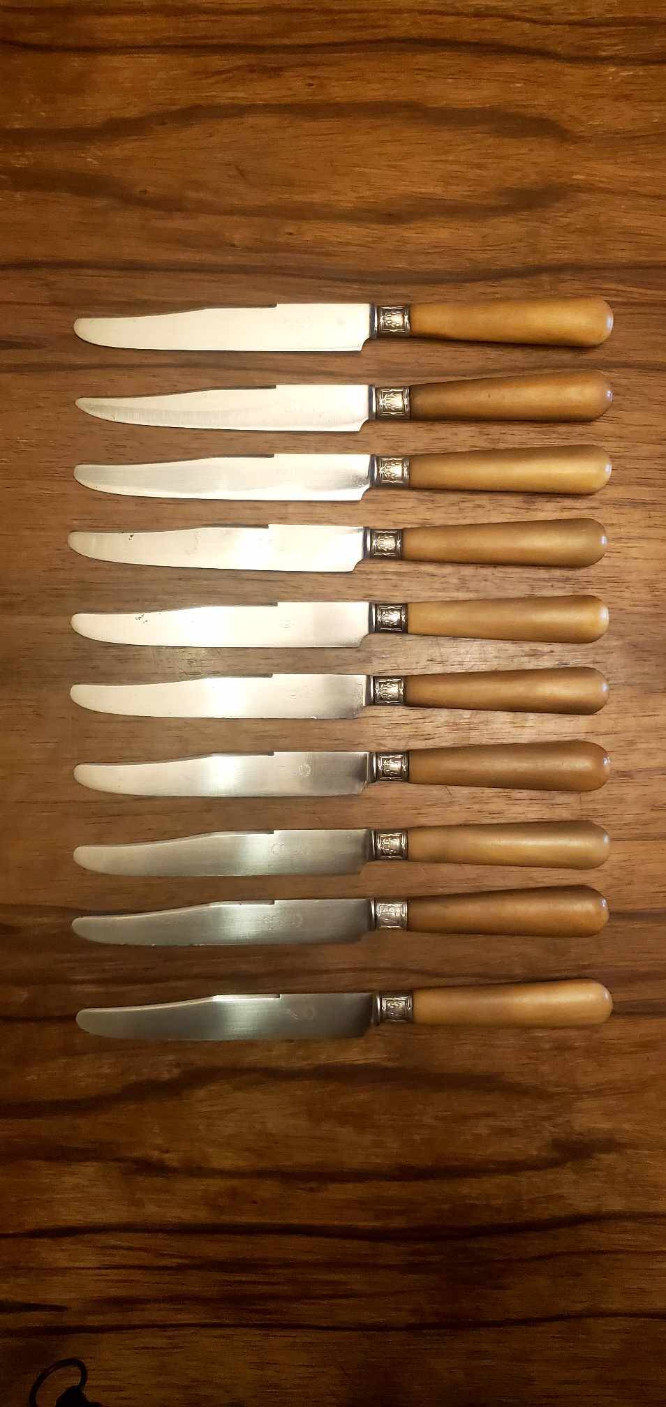 Lot de 10 couteaux manche en corne