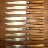 Set of 10 horn handle knives