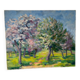 Flowered landscape signed Lacas