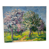 Flowered landscape signed Lacas