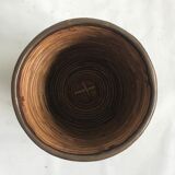 Rattan and brass planter