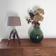 Lampe de marine tripode bois et métal argent