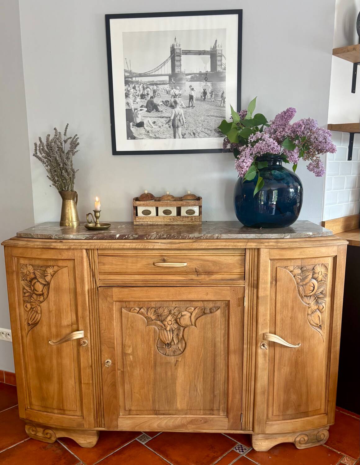 Buffet art déco en chêne massif