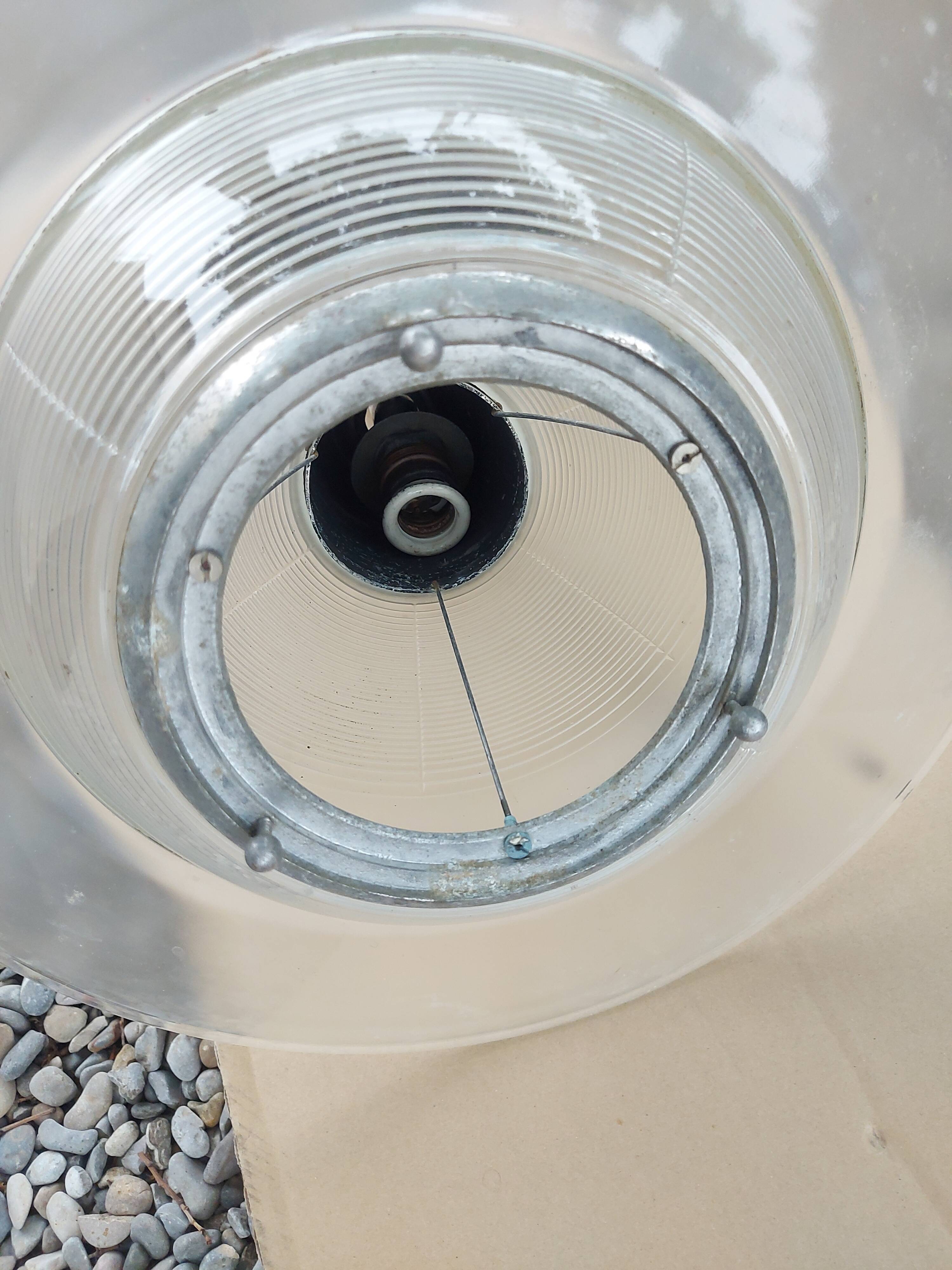 Holophane art deco glass pendant light